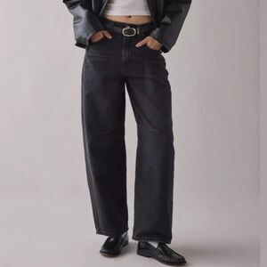 BDG Urban Outfitters Logan Barrel High Waist Baggy Wide Leg Jeans Black Sze 31W